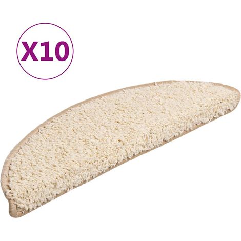 Maison Exclusive - Stufenmatten 10 Stk. 56x17x3 cm Creme Halbrund (1/5)