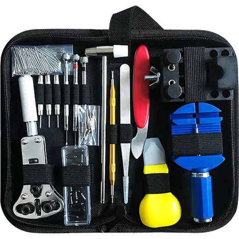 Coffret d'outils d'horlogerie de 147 pièces, kit de réparation de montres, outils d'horloger, ouvre-boîtier, outil de remplacement de pile, coffret professionnel pour horloger (1/5)