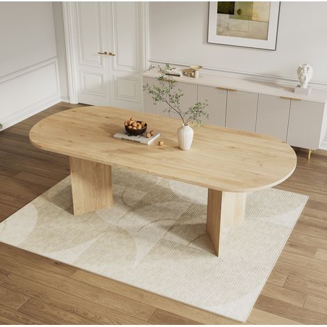 Tavolo allungabile 140/180 x 90 cm in MDF, 4-8 persone, rovere OKMYHOME (1/5)
