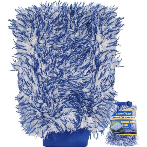 Goodyear Chenille Microfibre Luxury Car Wash Mitt Soft Glove Scrub Cleaning (1/2)