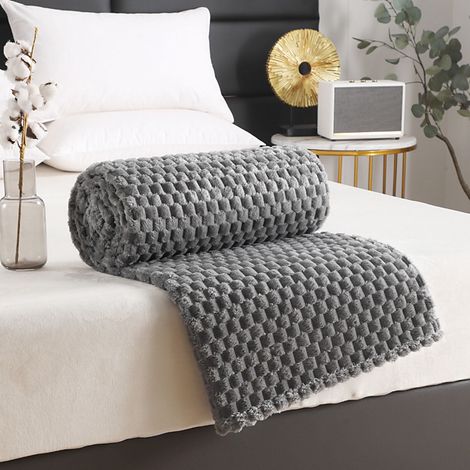 Couverture Jetable - Velours Texturé - 100 x 70 cm - Gris - Pour Canapé Chambre Salon - 1 Pièce (1/5)