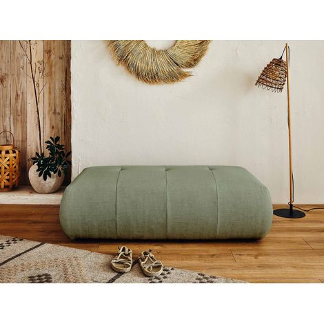 Lisa Design – Pouf modulable en tissu 100% polyester – Vert sauge – Dimensions 131x42x68 cm – Assise mousse polyuréthane 28kg/m3 (1/5)