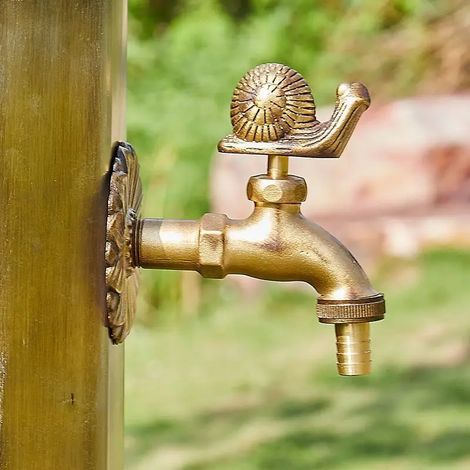 (escargot b) Robinet de jardin/salle de bain en laiton antique, robinet mural pour jardin d'enfants avec motif animal, robinet d'eau froide pour lavabo (1/5)