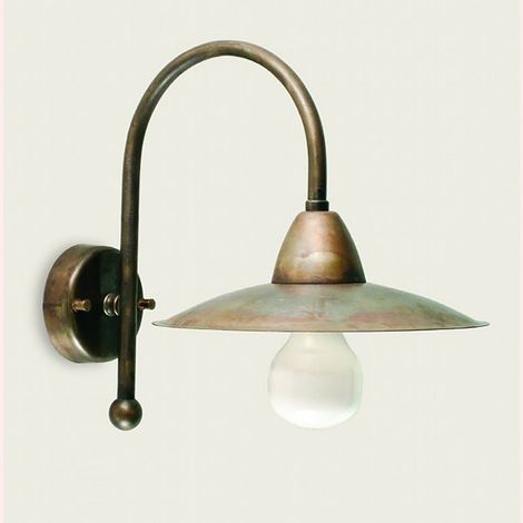 Applique esterno rustico lampadari bartalini crisgo ab20 e27 led ottone lampada parete (1/4)