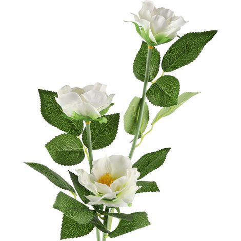 Lampe solaire LED en forme de fleur de camélia pour jardin, pelouse et aménagement paysager (blanc chaud) (1/5)