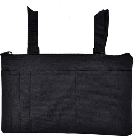 Sacoche étanche pour repose-bras de scooter, sac de rangement durable pour fauteuil roulant, noir (1/5)