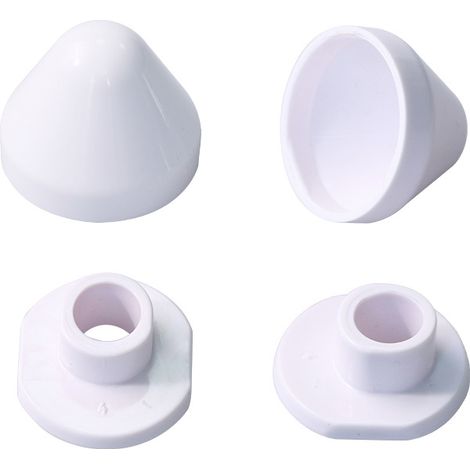 Sollbry 2 pièces Couvre-boulons Plastique pour Toilette Murale Kit de Réparation Toilette Cache Vis Décoratif Compatible Wc Suspendu Accessoire Salle (1/5)