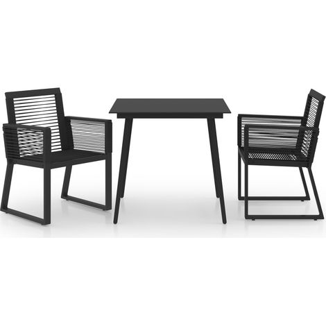 Maison Exclusive - Set da Pranzo da Giardino 3 pz in Rattan PVC Nero