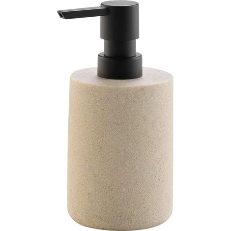 1 - Distributeur Savon - Polyrésine - Résistant Humidité - Pour Salle De Bain - Sable - 7x16cm (1/3)