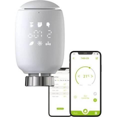 Thermostat Radiateur Valve, Thermostat Programmable Intelligent, Chauffage de Température, eTRV, Alexa, Googlehome Voice Control (1/4)