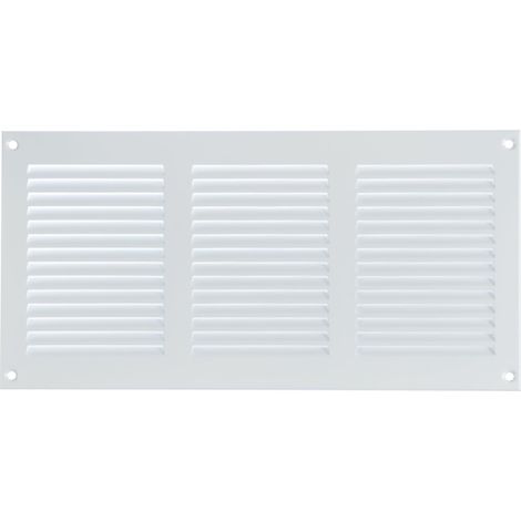300x150 mm Grille d'Aération Rectangulaire - Blanc Grille de Ventilation en Métal - Registre d'évacuation d'air avec Moustiquaire - Couvercle d'évent Interne pour Mur et Plafond (1/5)