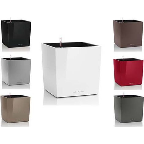 Vase Cube 30 Lechuza Set Complet 30 cm - Rouge scarlet brillant (1/5)