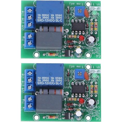 2 Stück Zeitverzögerungsrelais-Module, industrielle Steuerelemente für monostabile Schaltungen (100-240 V)
