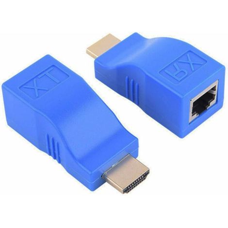 Extension HDMI 1080P RJ45 Ports Réseau LAN Extension HDMI jusqu'à 30 m sur câble Ethernet LAN CAT5e/6 UTP pour moniteur HDTV 1 paire (1/5)