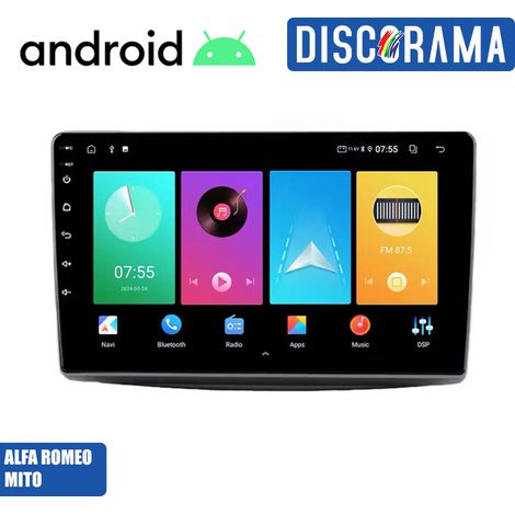 AUTORADIO ANDROID PER ALFA ROMEO MITO 2008-2019 STEREO AUTO TOUCH 9″ NAVI CARPLAY (1/5)