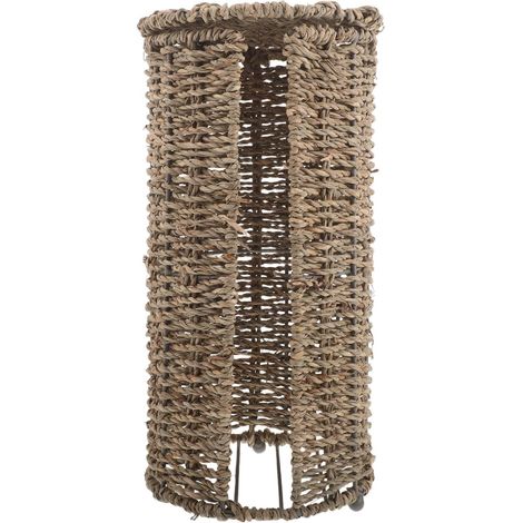Panier Tressé Panier de Salle de Bain en Rotin avec Couvercle pour Rangement Papier Toilette Portable et Résistant Déformation, pour Plan de Travail et Buanderie (1/5)