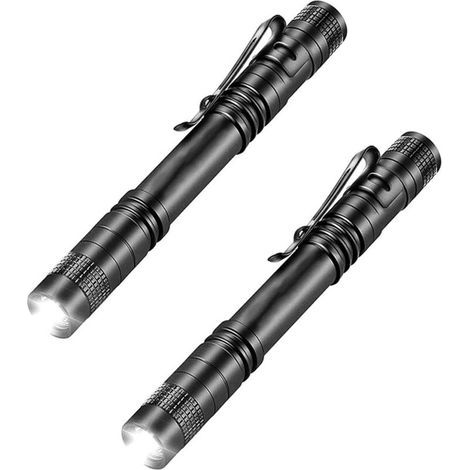 Set mit 2 Hochleistungstaschenlampen mit Stiftclip, multifunktionale Mini-Stiftlampe, Aluminiumlegierung, wasserdicht, Outdoor-Taschenlampe 13 cm (1/5)