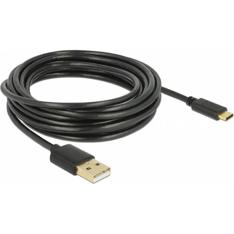 Delock Câble USB USB 2.0 USB-A mâle, USB-C® mâle 4.00 m noir 83669 (1/2)
