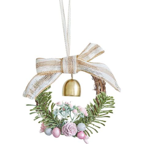 Guirlande De Noël - Guirlande Festive En Forme De Couronne Miniature Pour Décoration Intérieure Et Extérieure - Lot De 1 (1/2)