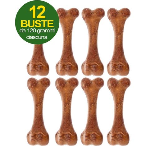 12 buste da 120 g: Snack Selvatico salmone e limone per cani adulti di piccola taglia 12 buste da 120 g ciascuna