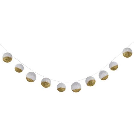 Guirlande Lumineuse Boule 178cm Blanc & Or (1/2)