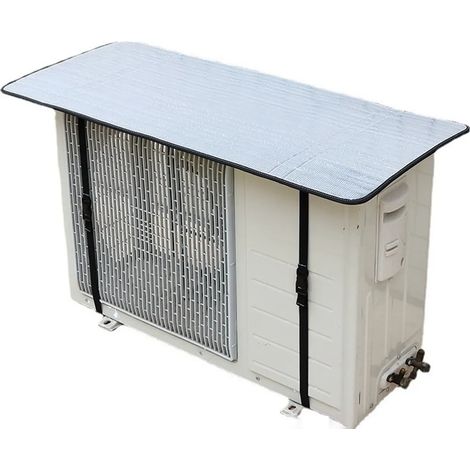 Cubierta superior para unidad exterior de aire acondicionado, a prueba de polvo, lluvia y viento (apta para 110 x 55 cm / 43,3 x 21,7 pulgadas). (1/5)