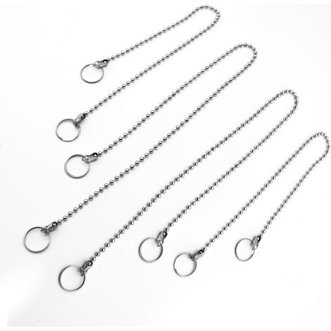Lot de 4 Chainette Bouchon Evier, 380mm et 270mm, Chaine à Billes avec Anneaux, pour Baignoire et Lavabo (1/5)