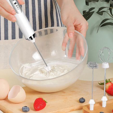 Elektrischer Eieraufschäumer, multifunktionaler kabelloser Handmilchaufschäumer für den Heimgebrauch in Küche, Backen, Kaffee usw. (1/5)