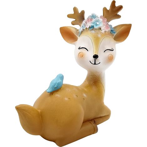Figurine de renne, Mignon Mini Cerf en Résin, Figurines de Cerf en Résine 3D Ornements Décoratifs Figurines Animaux Accessoire de Décoration de Jardin (1/5)