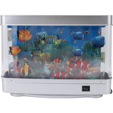 Lampe décorative pour aquarium avec images animées fascinantes, veilleuse sensorielle pour aquarium artificiel, prise américaine, tension : 110 V (1/5)