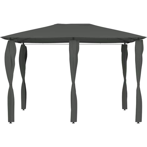 Tonnelle Barnum de Jardin, Pavillon, Pergola, Tente de jardin, à revêtement de poteaux 3x4x2,6 m Anthracite 160 g/m² OIB6106E (1/4)