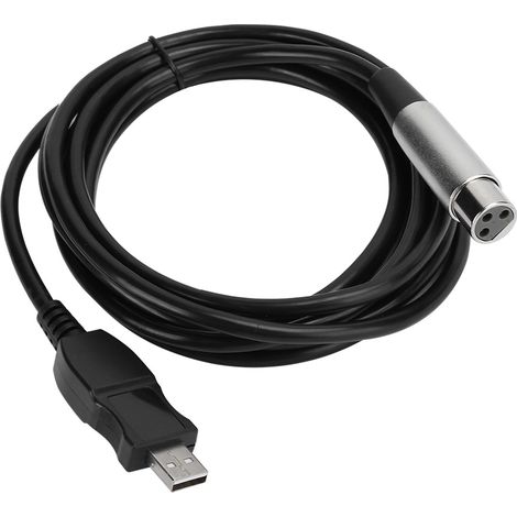 Câble de connexion microphone USB vers XLR, cordon adaptateur de 3 mètres pour micro (1/5)