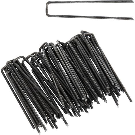 Piquets Ancrage au sol 100x13mm 200 Piquets de tente Clou au sol non galvanisé (1/5)