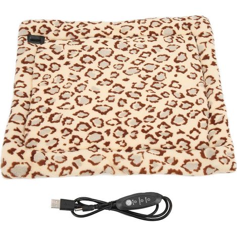 Coussin chauffant pour animaux pliable et lavable, couverture électrique USB réglable pour chats et chiens à l'intérieur (1/5)
