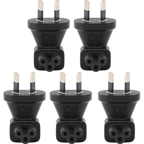 5pcs Fiche AU vers IEC320 C5 Adaptateur Mâle/Femme 90° Prise Courant pour Ordinateur 100‑250V (1/5)