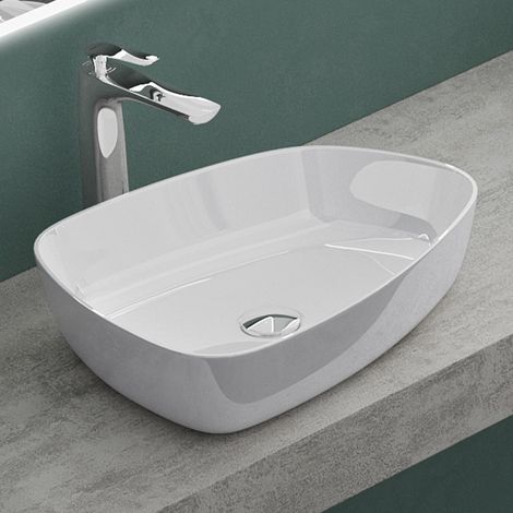 Mai & Mai Vasque à Poser Blanc Lavabo Salle de Bain Évier Lave Mains sans trop-Plein Col806 (1/5)