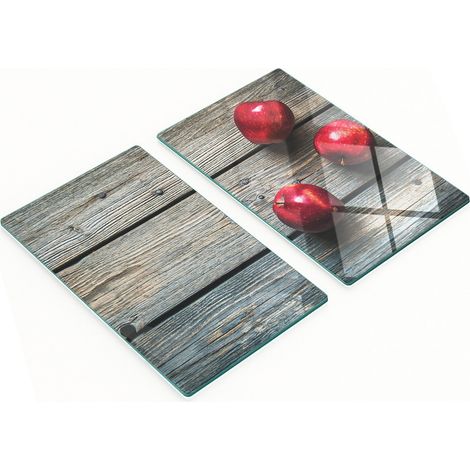 Tablas de cortar decorativas de cristal para cocina, ideales para manzanas y madera, 2 x 30 x 52 cm.