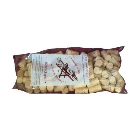 Tapón de corcho de tercera categoría cilíndrico / racimo 100 piezas 24 x 44