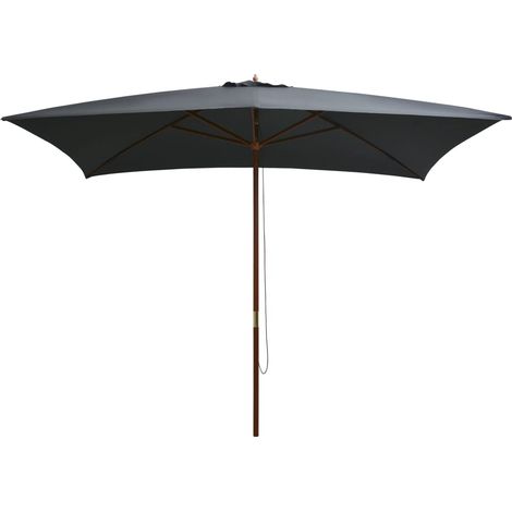 Parasol d'extérieur avec mât en bois 200x300 Anthracite (1/5)