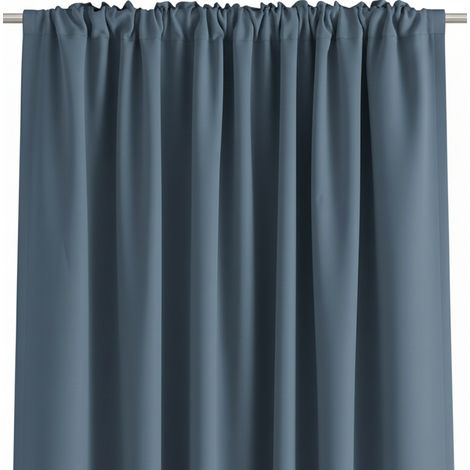 SACASA - Rideau plissé bleu KILAVA 140x280 cm (1/4)