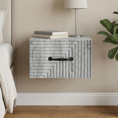 vidaXL Mobiletto da notte a muro Grigio Sonoma 34,5 x 33 x 20 cm (1/5)