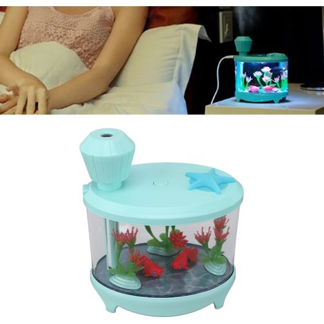 Kreativer 2-in-1 Ultraschall-Aroma-Luftbefeuchter für Aquarien, große Ausführung, für Büro, Zuhause oder Auto, mit leisem Sprühnebel und USB-Anschluss, Smaragdgrün. (1/5)