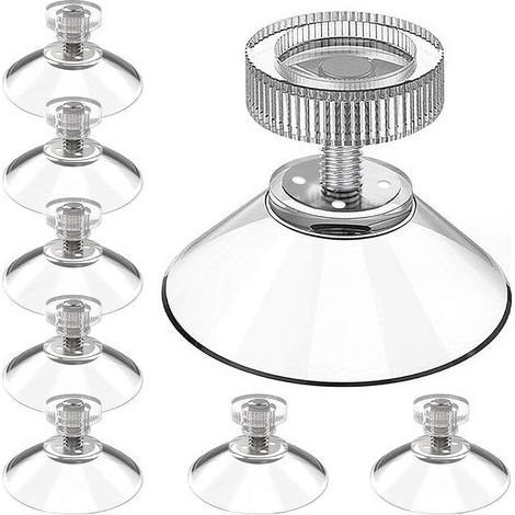 Lot de 20 Ventouses Multi Usage Ø 30mm avec Filetage M5x7mm pour Vitres, Tables en Verre, Salle de Bain, Voiture, et Rideaux Isolants de Camping Car, Transparentes avec Écrous Moletés (1/5)