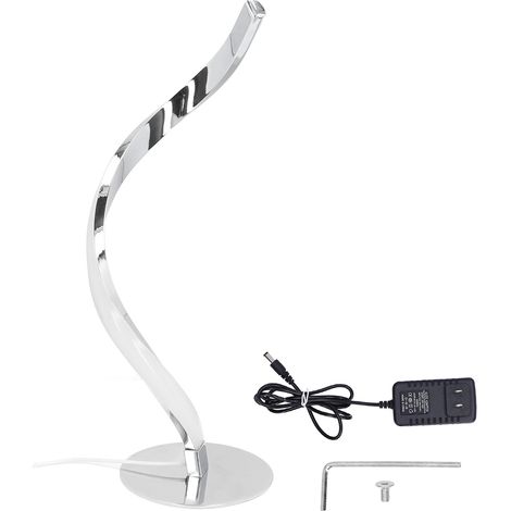 Lampe de bureau LED spirale blanche 3000K, lampe courbe moderne pour salon chambre 100-240V prise US (1/5)