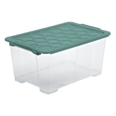 Rotho Aufbewahrungsbox Evo Safe mit Deckel 59 x 39,5 cm 44 L transparent Boxen (1/2)