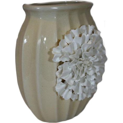 Elegante jarrón decorativo con motivo floral para ocasiones especiales. (1/2)