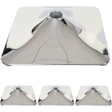 4er-Set Fußplatte Fuß Fußteller für Barhocker Drehstuhl Barstuhl Loungesessel, rechteckig chrom Ø 37,5cm