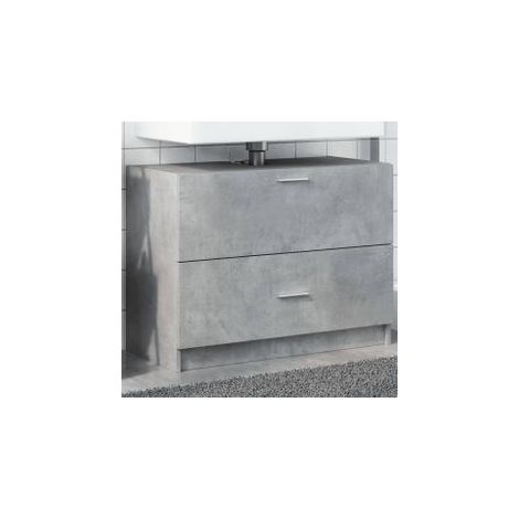 Armoire d'évier gris béton 78x37x59 Bois d'ingénierie