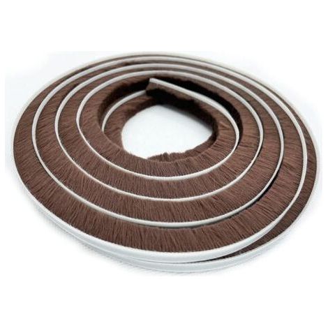 Frame Side Sliding Window/Door Weatherstrip Brush (16' x 11/32" Backing x 9/16" Brush, Brown) (1/5)