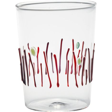 Zafferano Set 4 Tumbler 4 Stagioni in vetro borosilicato lavorato a mano, set completo multicolore per tavola elegante e funzionale, 4 pezzi